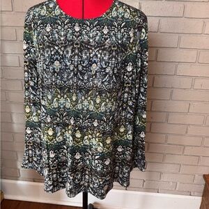 J.Jill Women’s XL Boho Abstract Print Long Sleeve Tunic Top excellent condition